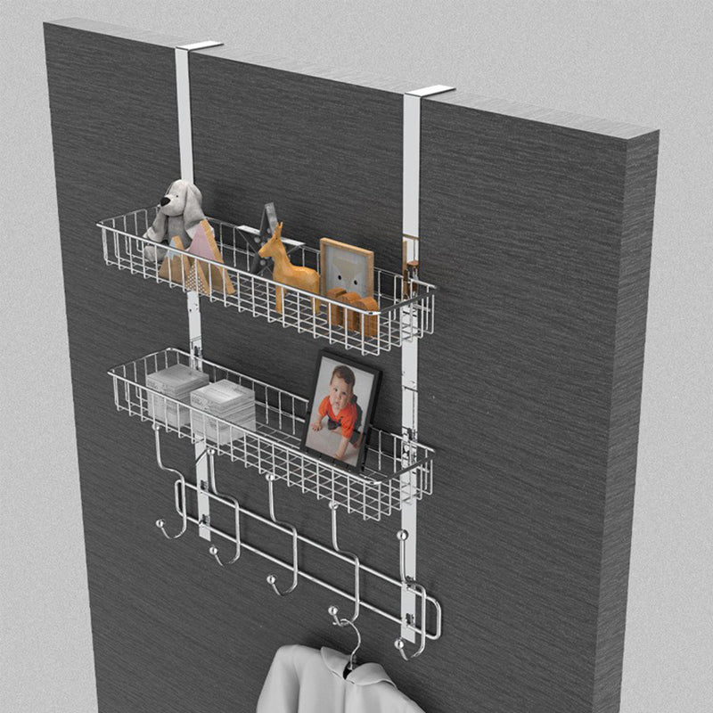 001-ZJGG-002 Over The Door Hanging Basket with 5 Hooks for Bathroom Living Room 001-ZJGG-002 Over The Door Hanging Basket with 5 Hooks for Bathroom Living Room